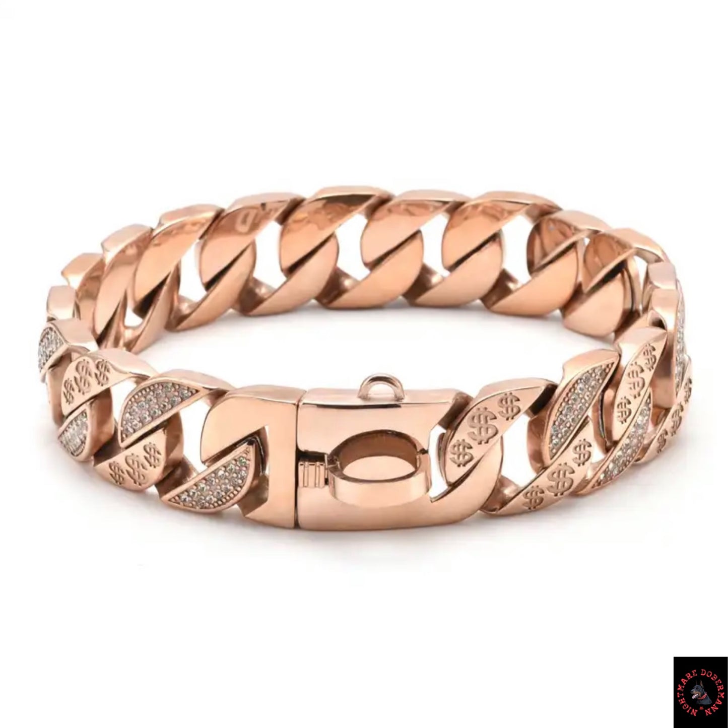 Cuban Collar Rose Gold With Diamond's Link 32mm