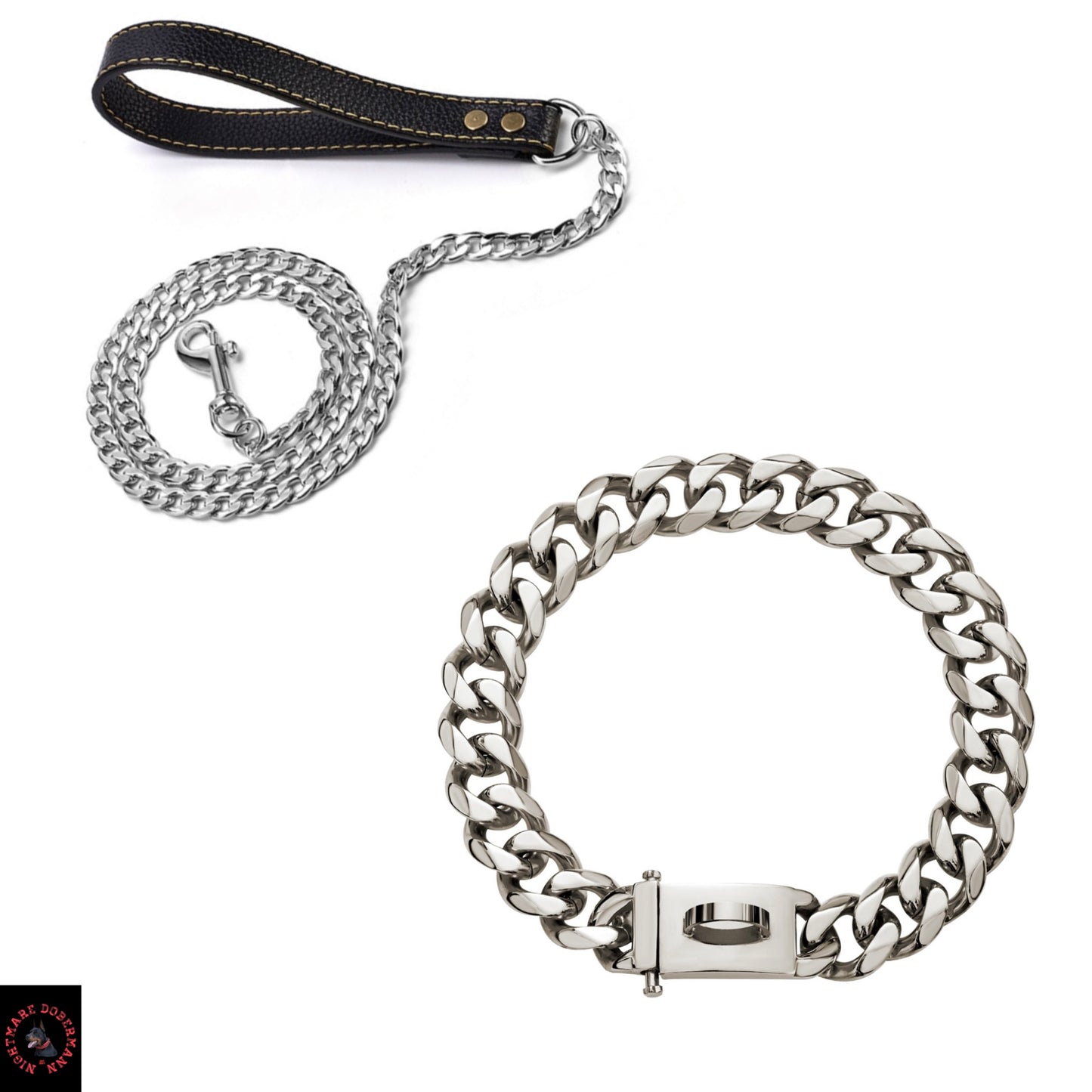 Mini Luxury Silver Collar + Mini Luxury Silver Leash