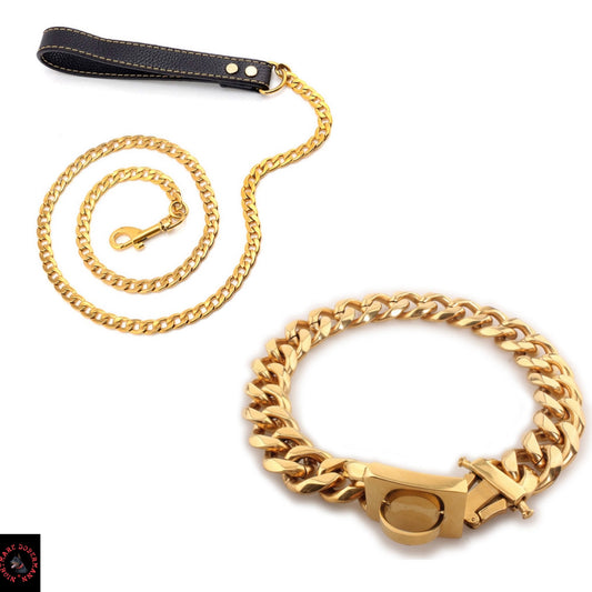 Mini Luxury Gold Collar + Mini Luxury Gold Leash